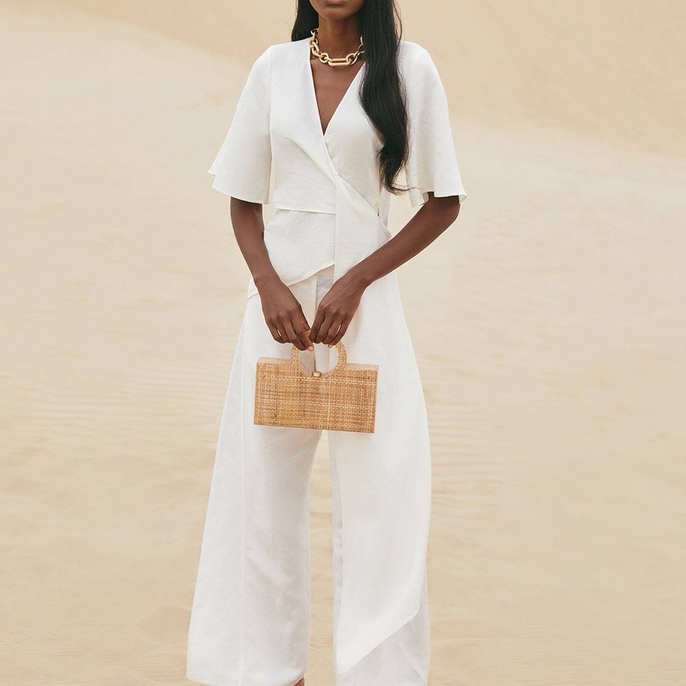 Cult Gaia Rylan Wide Leg Linen Pants